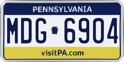 PA license plate MDG6904