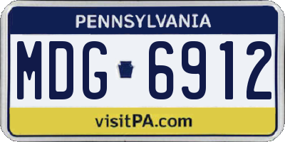 PA license plate MDG6912