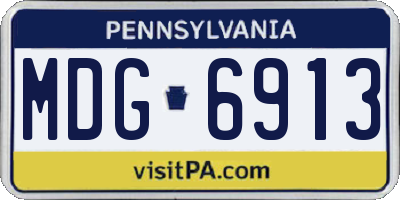 PA license plate MDG6913