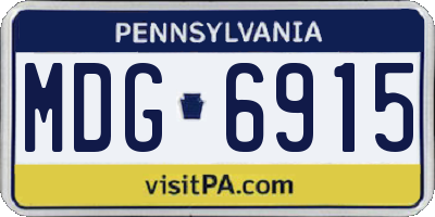 PA license plate MDG6915