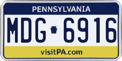 PA license plate MDG6916