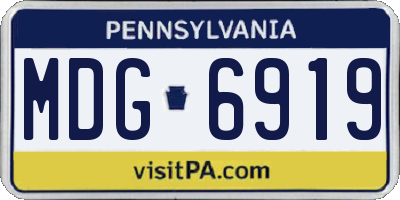 PA license plate MDG6919