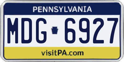 PA license plate MDG6927
