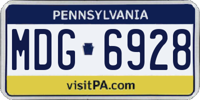 PA license plate MDG6928