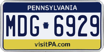 PA license plate MDG6929
