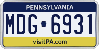 PA license plate MDG6931