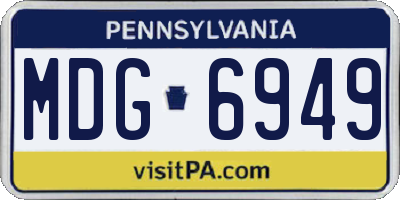 PA license plate MDG6949