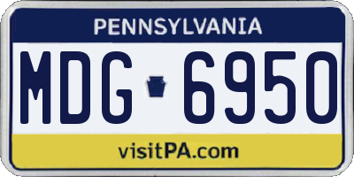PA license plate MDG6950