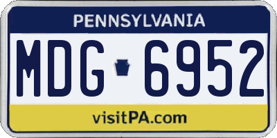 PA license plate MDG6952
