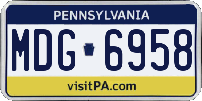 PA license plate MDG6958