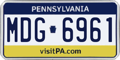 PA license plate MDG6961