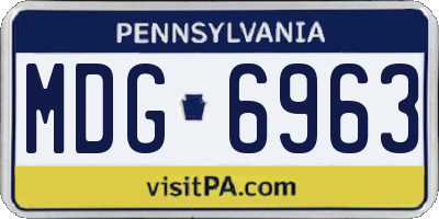 PA license plate MDG6963