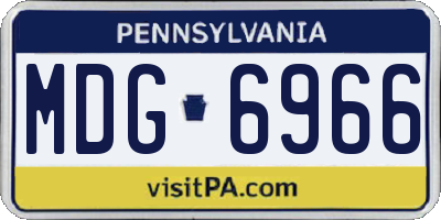 PA license plate MDG6966