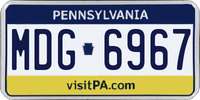 PA license plate MDG6967