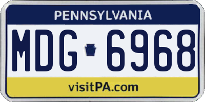 PA license plate MDG6968