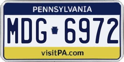 PA license plate MDG6972