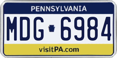 PA license plate MDG6984