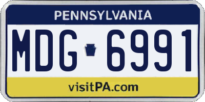 PA license plate MDG6991