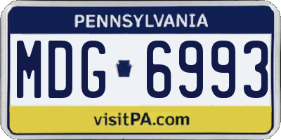 PA license plate MDG6993