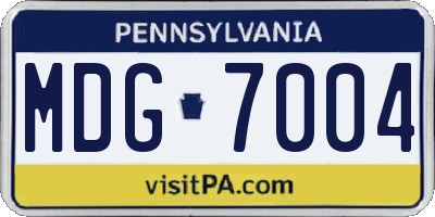 PA license plate MDG7004
