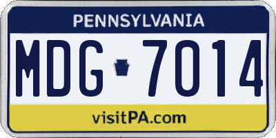 PA license plate MDG7014