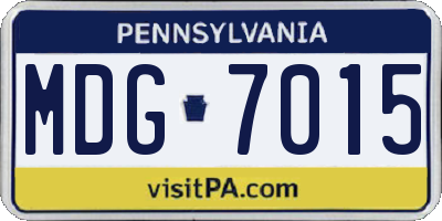 PA license plate MDG7015