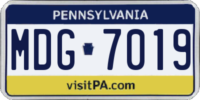PA license plate MDG7019
