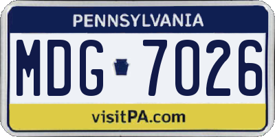 PA license plate MDG7026