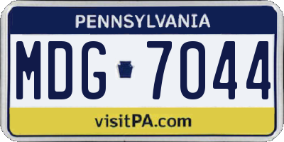 PA license plate MDG7044