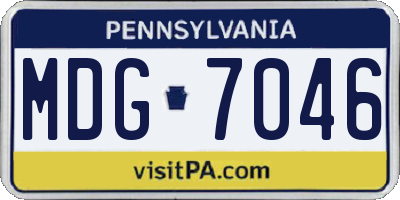 PA license plate MDG7046
