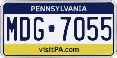 PA license plate MDG7055