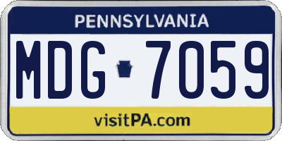 PA license plate MDG7059