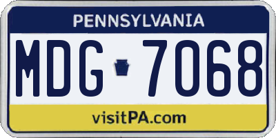 PA license plate MDG7068