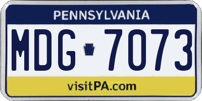 PA license plate MDG7073