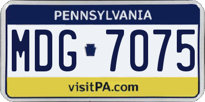PA license plate MDG7075