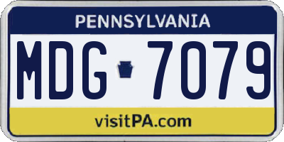 PA license plate MDG7079