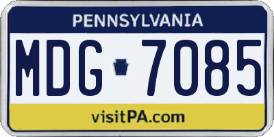 PA license plate MDG7085