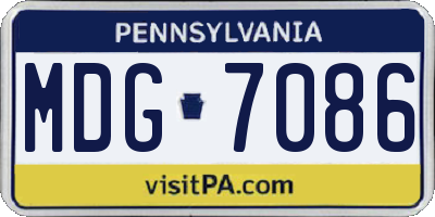 PA license plate MDG7086