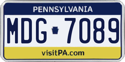 PA license plate MDG7089
