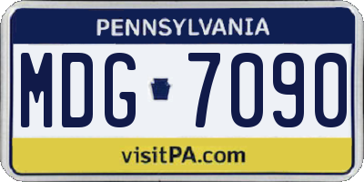 PA license plate MDG7090
