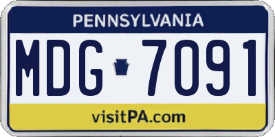 PA license plate MDG7091