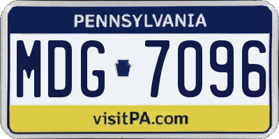 PA license plate MDG7096