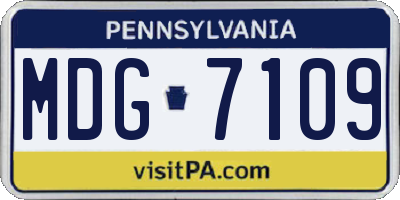 PA license plate MDG7109