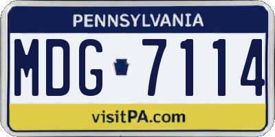 PA license plate MDG7114