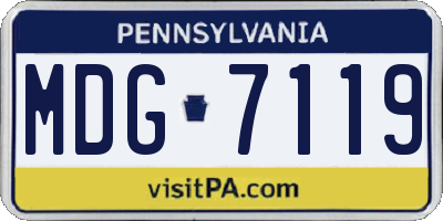 PA license plate MDG7119