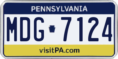 PA license plate MDG7124