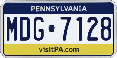 PA license plate MDG7128