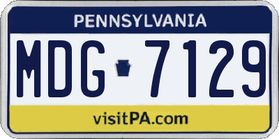 PA license plate MDG7129