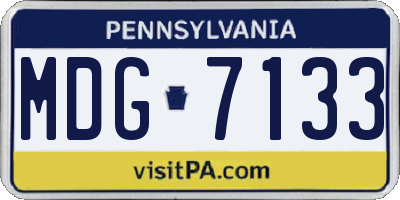 PA license plate MDG7133