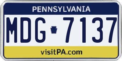 PA license plate MDG7137